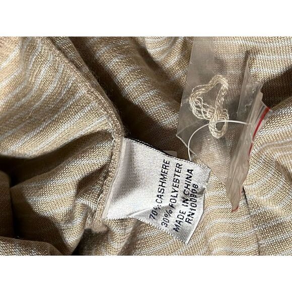 NWOT Peter Millar Tan Cashmere Pullover  Long Sleeve Golf Sweater Size Large - Picture 5 of 5